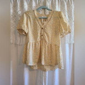 Sienna Sky Yellow Floral Flowy Blouse
